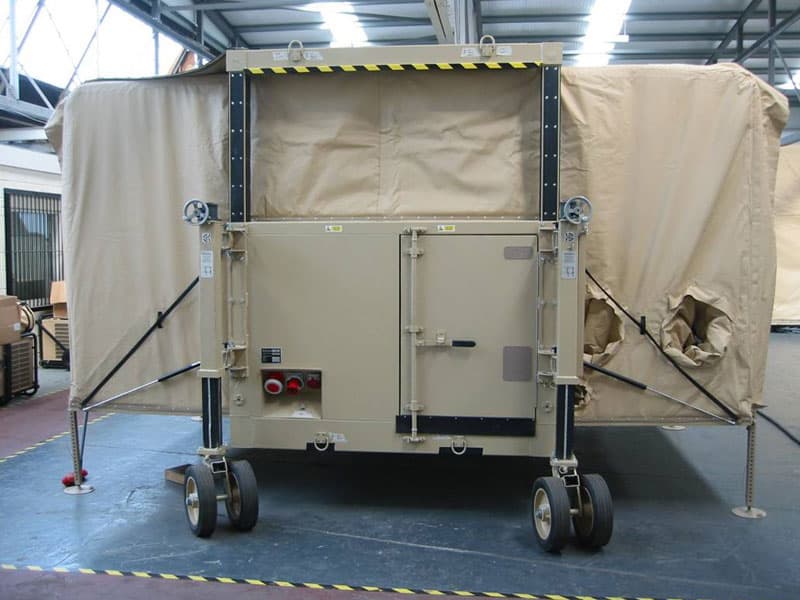 Weatherhaven TRECC rapidly deployed container in the field